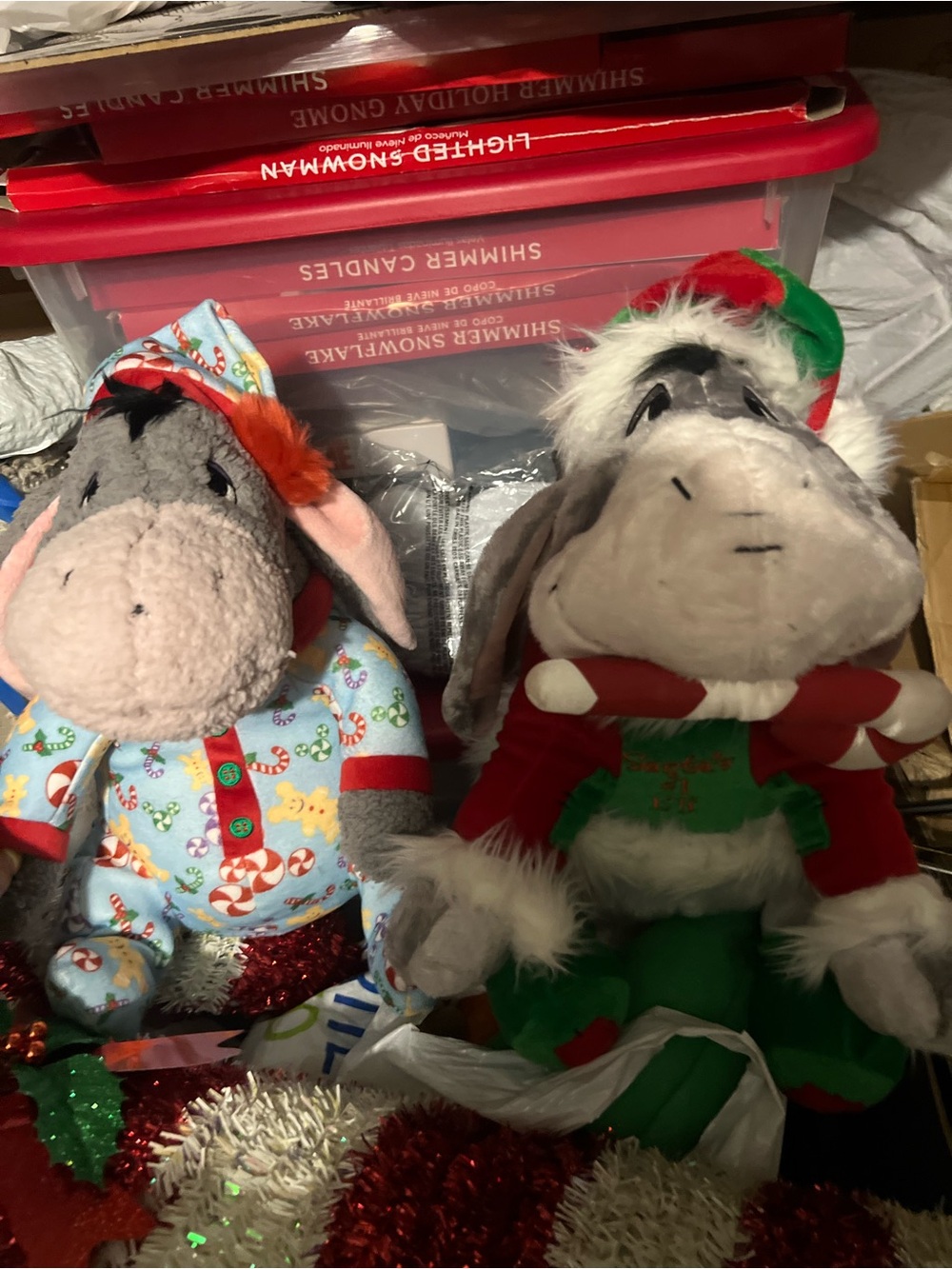 Holiday Plush eyore - Gray and Multicolor Festive Plush Toys